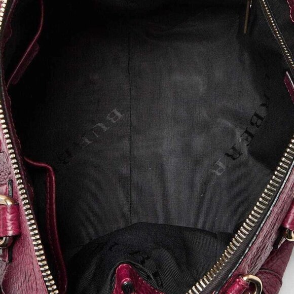 Burberry Purple Heritage Grain Leather Small Gladstone Bag - Picture 9 of 12